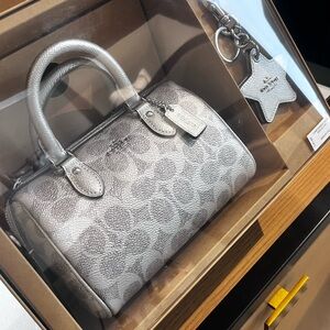 New Coach Mini Rowan Satchel Crossbody Bag & Mirror Charm Boxed Gift Set CX186